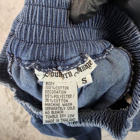 Southern Image Shorts Womens S Blue Chambray Wide Leg Embroidered Parrot Toucan - Picture 10 of 10